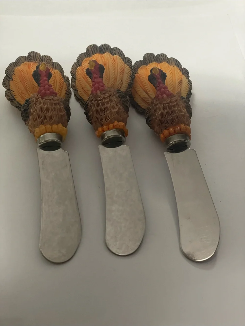 Set of 3 Turkey Themed Butter Spreaders